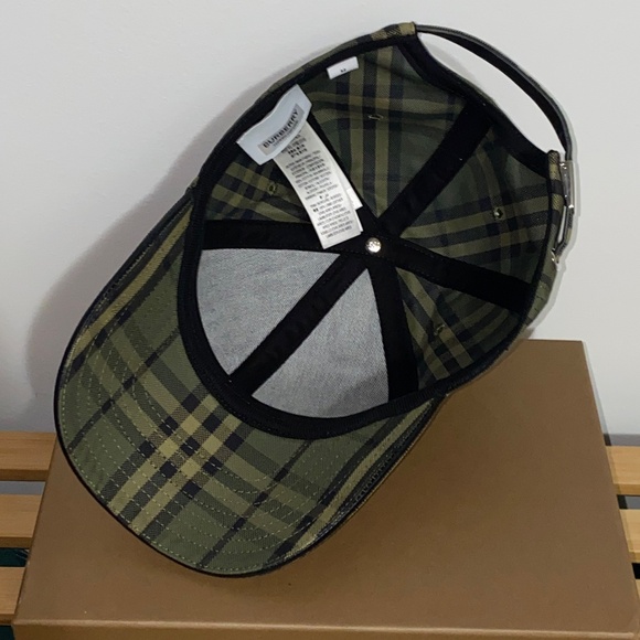 Burberry Icon Check Baseball Cap Green - Picture 6 of 8